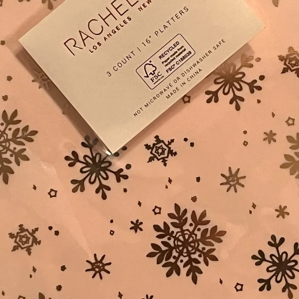 Plastic Reusable Large Holiday Serving Platters by Rachel Zoe (new / 16